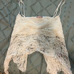 White Lace Crop Top